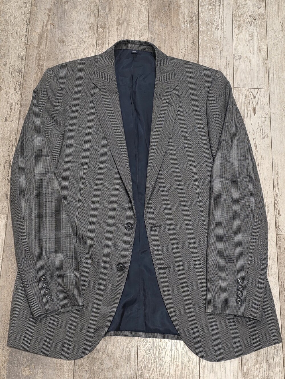 42R Men's J. Crew Thompson Blazer Tartan Plaid Gray All Wool Sport Coat Flawless